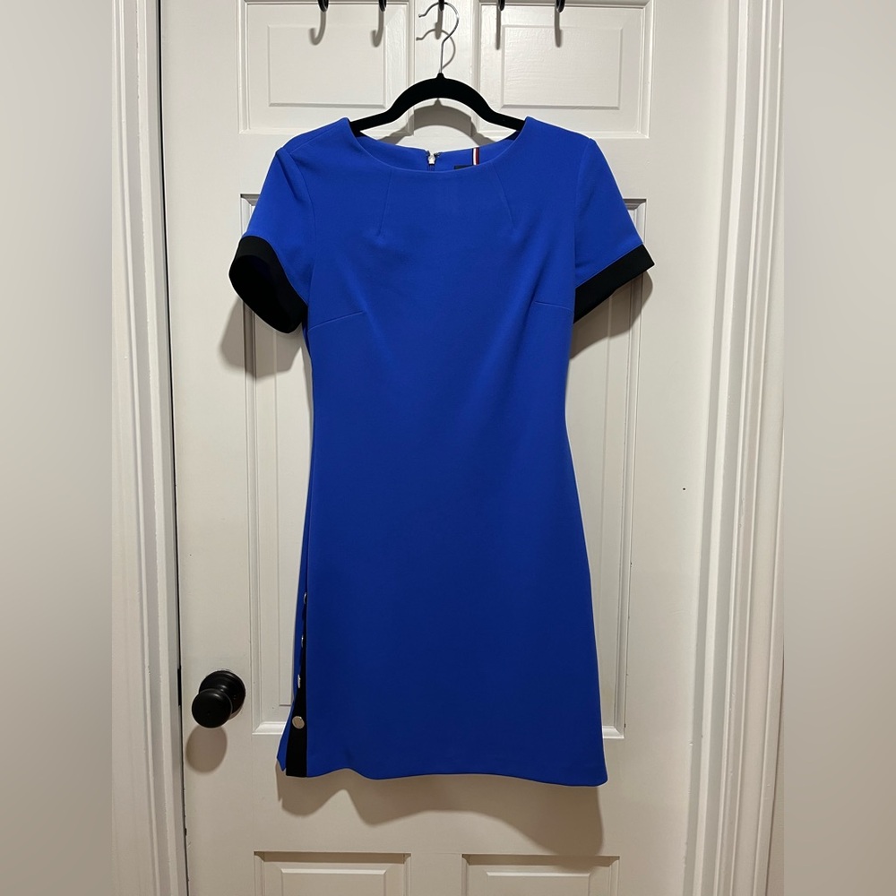 Tommy Hilfiger Blue Short Sleeve Snap Dress